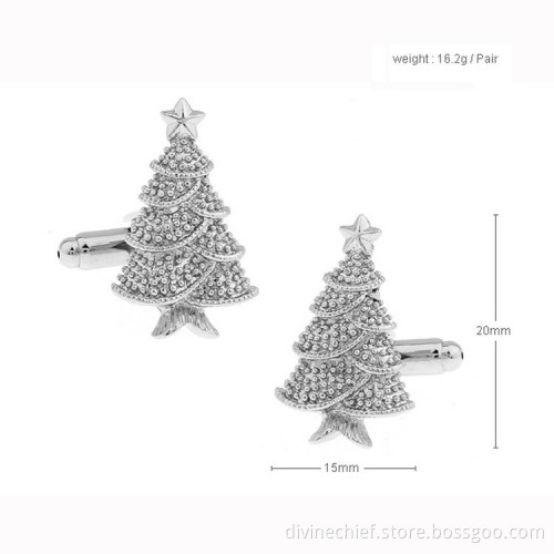 Christmas Tree Metal Gift Cufflinks, Make Custom Mens Cufflinks For Shirts